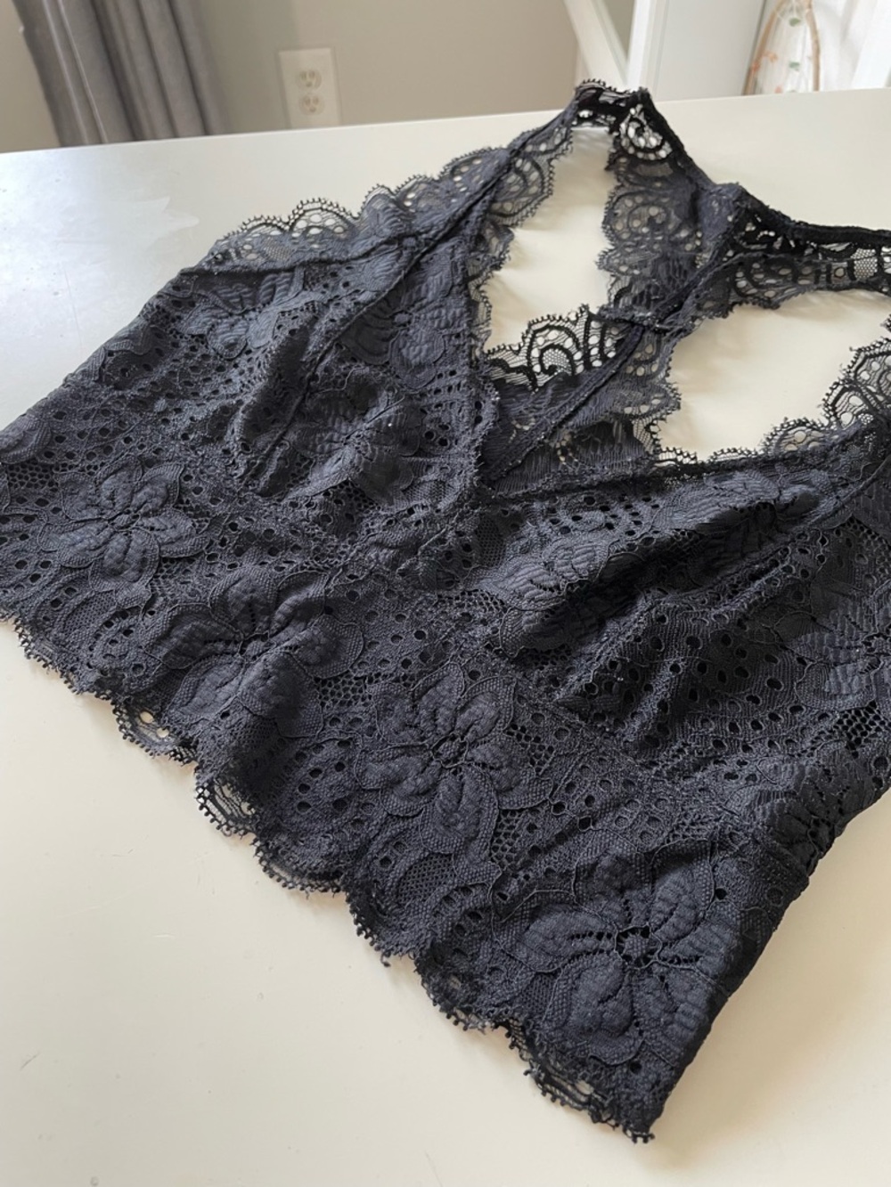 Kimchi Blue Black Lace Halter Bralette - Picture 3 of 5